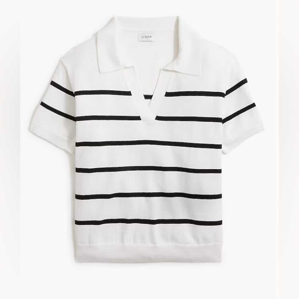J. Crew Striped Short Sleeve Sweater Polo SZ MED